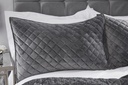 Banbury Collection - Quilted Soft Touch Velvet Bedspread Set in Silver - Image 4