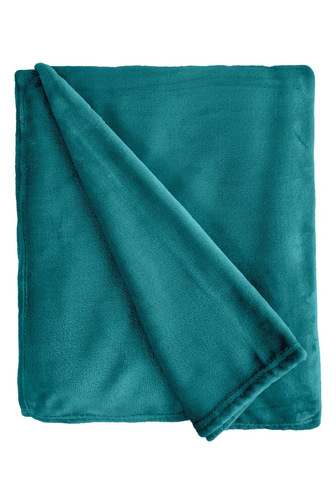 Plush Flannel Fleece Blanket - Super Soft Throw in Emerald Green - Image 2