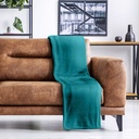 Plush Flannel Fleece Blanket - Super Soft Throw in Emerald Green - Image 6