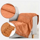 Camilla - Chenille Throw in Burnt Orange - Image 2