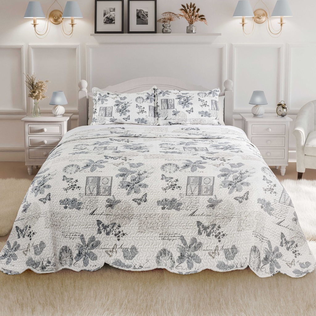 Hemmingway - Quilted Patchwork Bedspread Set - Image 2