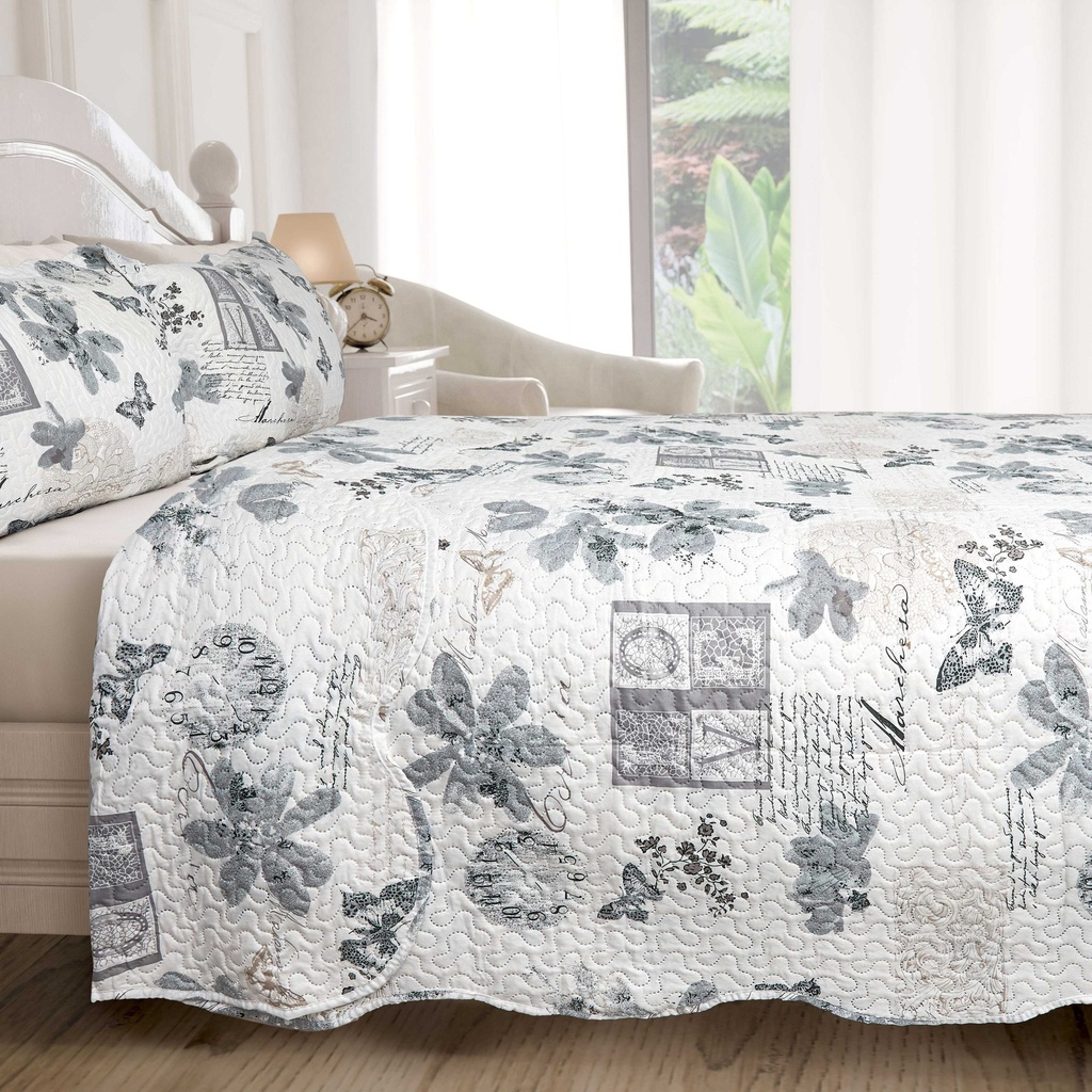 Hemmingway - Quilted Patchwork Bedspread Set - Image 6