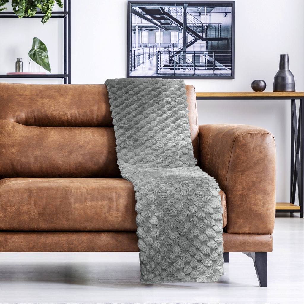 Leah Deluxe Throw in Silver - Image 2