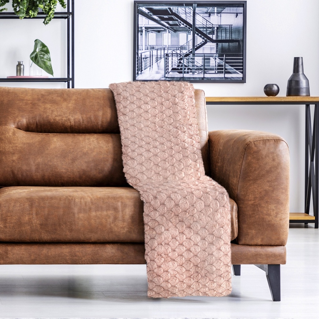 Leah Deluxe Throw in Blush - Image 2