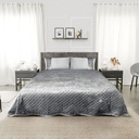 Elysium Collection - Quilted Sequin Velvet Bedspread Set in Silver - Image 3