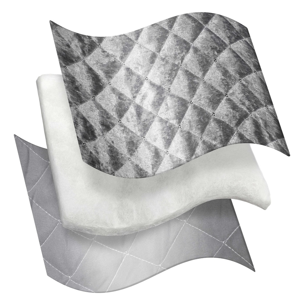 Elysium Collection - Quilted Sequin Velvet Bedspread Set in Silver - Image 5