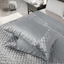 Elysium Collection - Quilted Sequin Velvet Bedspread Set in Silver - Image 7