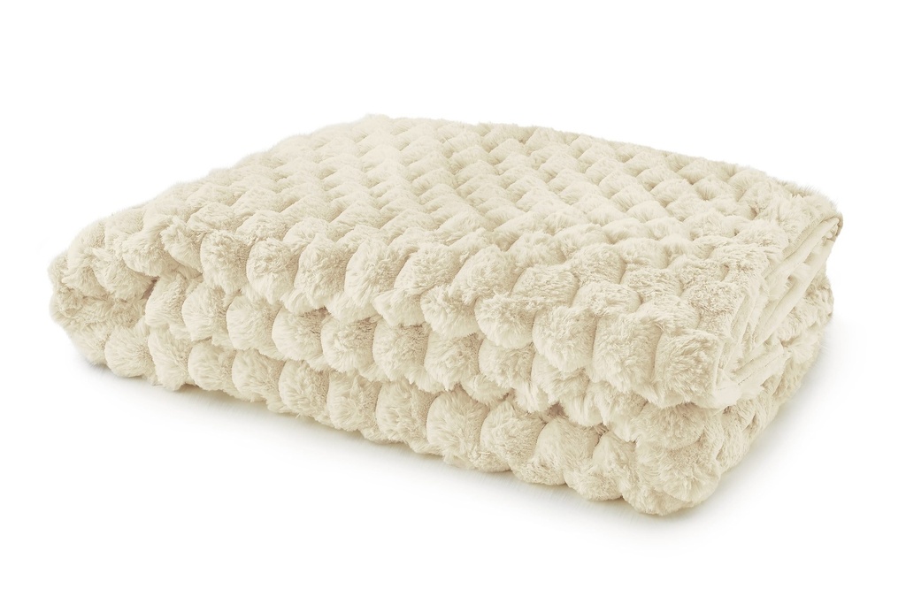 Leah Deluxe Throw in Cream - Image 4