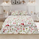 Poppies- Quilted Patchwork Bedspread Set - Image 2