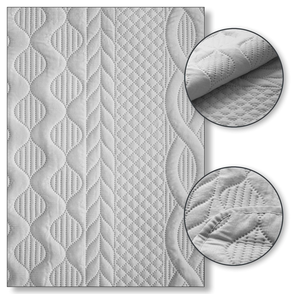 Eden - Quilted Bedspread Set in Silver - Image 5