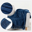 Camilla - Chenille Throw in Navy - Image 2