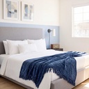 Camilla - Chenille Throw in Navy - Image 5
