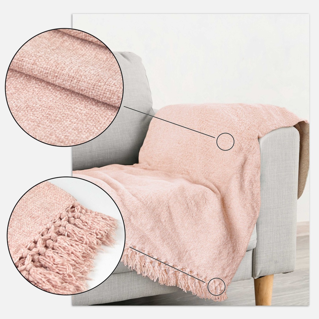 Camilla - Chenille Throw in Blush - Image 2