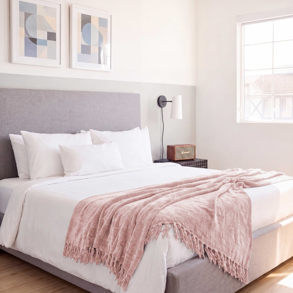 Camilla - Chenille Throw in Blush - Image 6