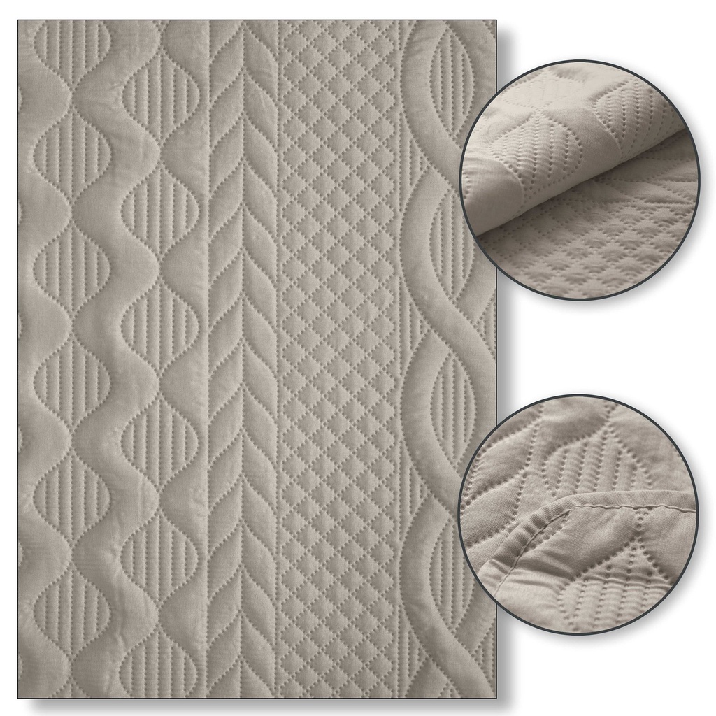 Eden - Quilted Bedspread Set in Stone - Image 5