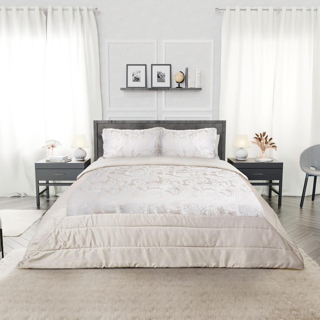 Cavendish Collection - Embellished Jacquard Quilted Bedspread Set in Cream - Image 3