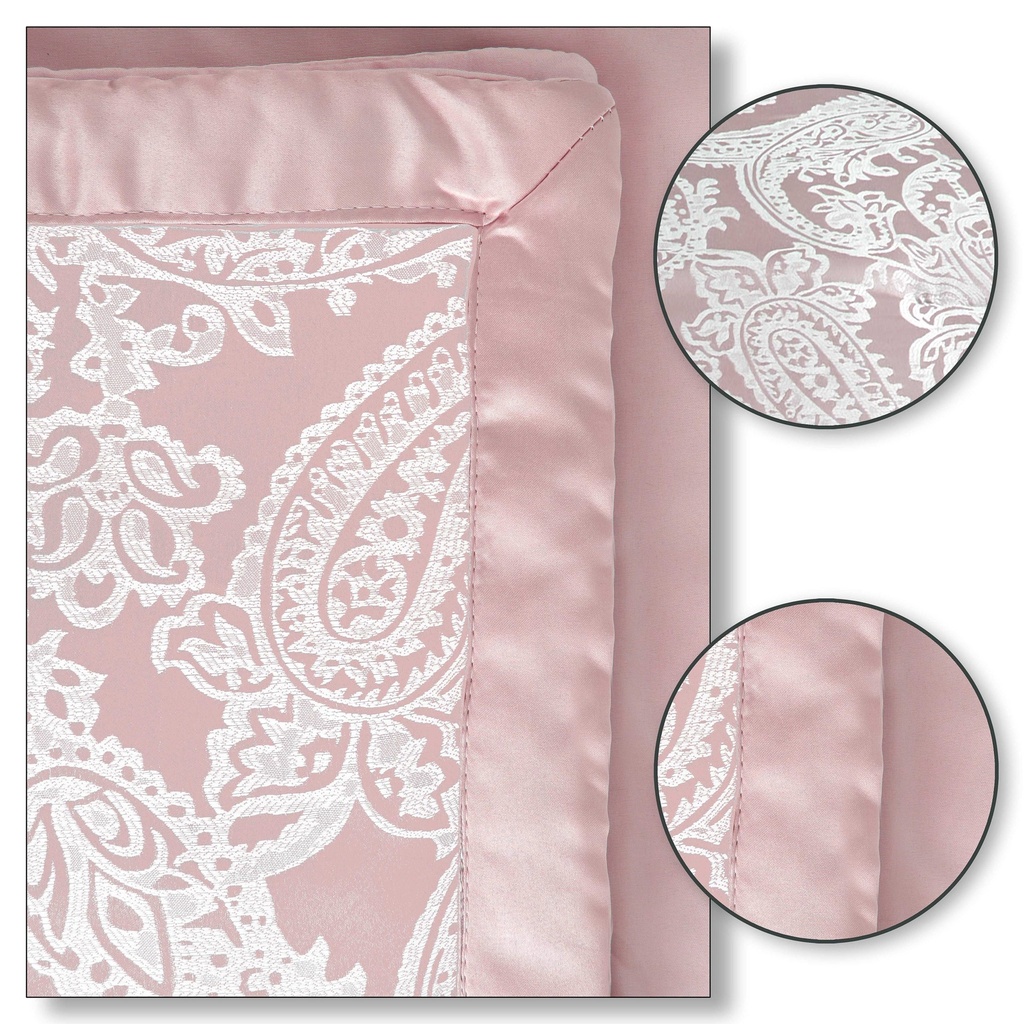 Cavendish Collection - Embellished Jacquard Quilted Bedspread Set in Blush Pink - Image 4