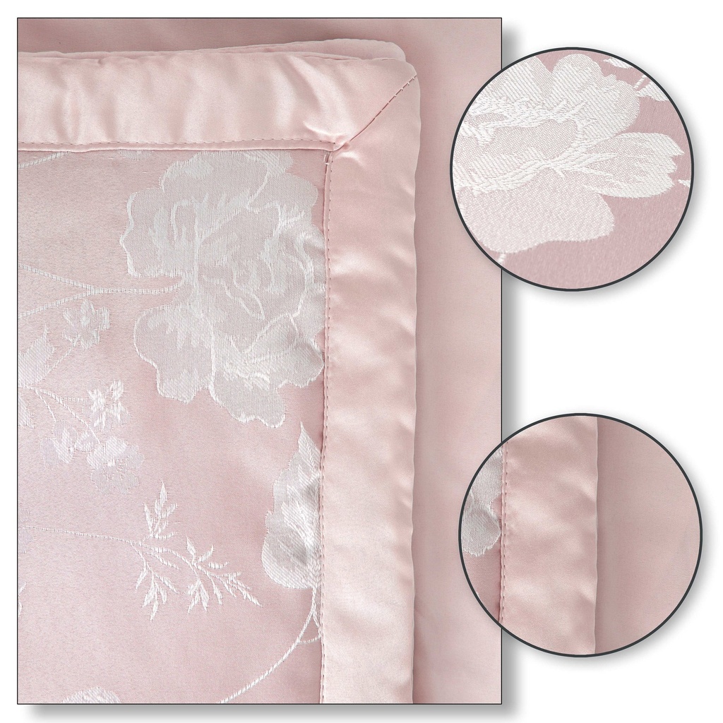 Meadows Collection - Embellished Jacquard Quilted Bedspread Set in Blush Pink - Image 5