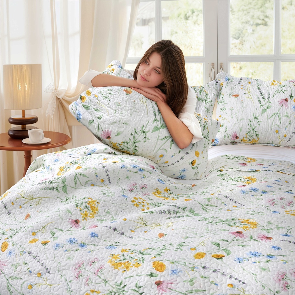 Bramble Collection - Quilted Patchwork Bedspread Set - Image 3