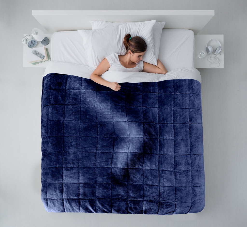 Weighted Sherpa Blanket in Navy - Image 3