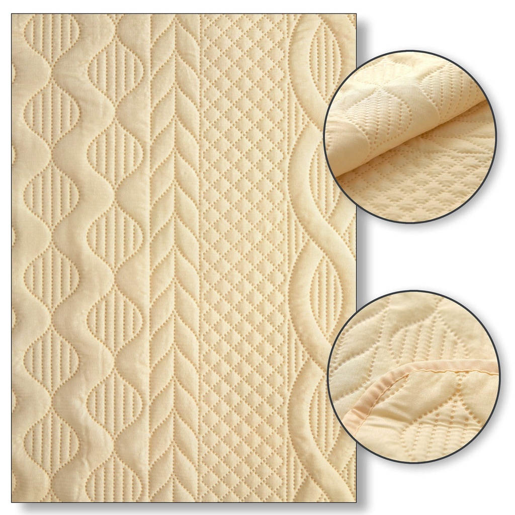 Eden - Quilted Bedspread Set in Cream - Image 5