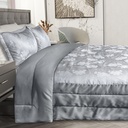 English Garden - Embellished Jacquard Quilted Bedspread Set in Silver - Image 6