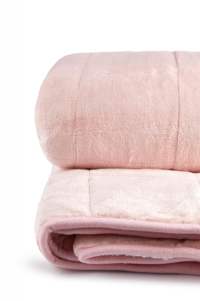 Weighted Sherpa Blanket in Blush Pink - Image 2