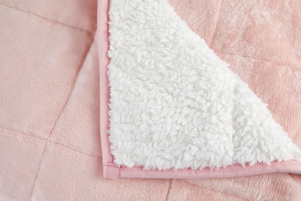 Weighted Sherpa Blanket in Blush Pink - Image 3