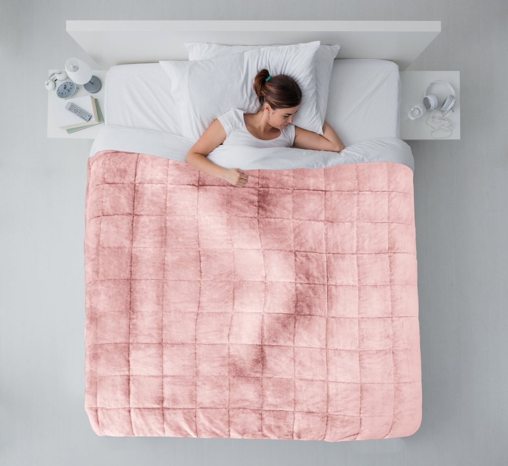 Weighted Sherpa Blanket in Blush Pink - Image 8