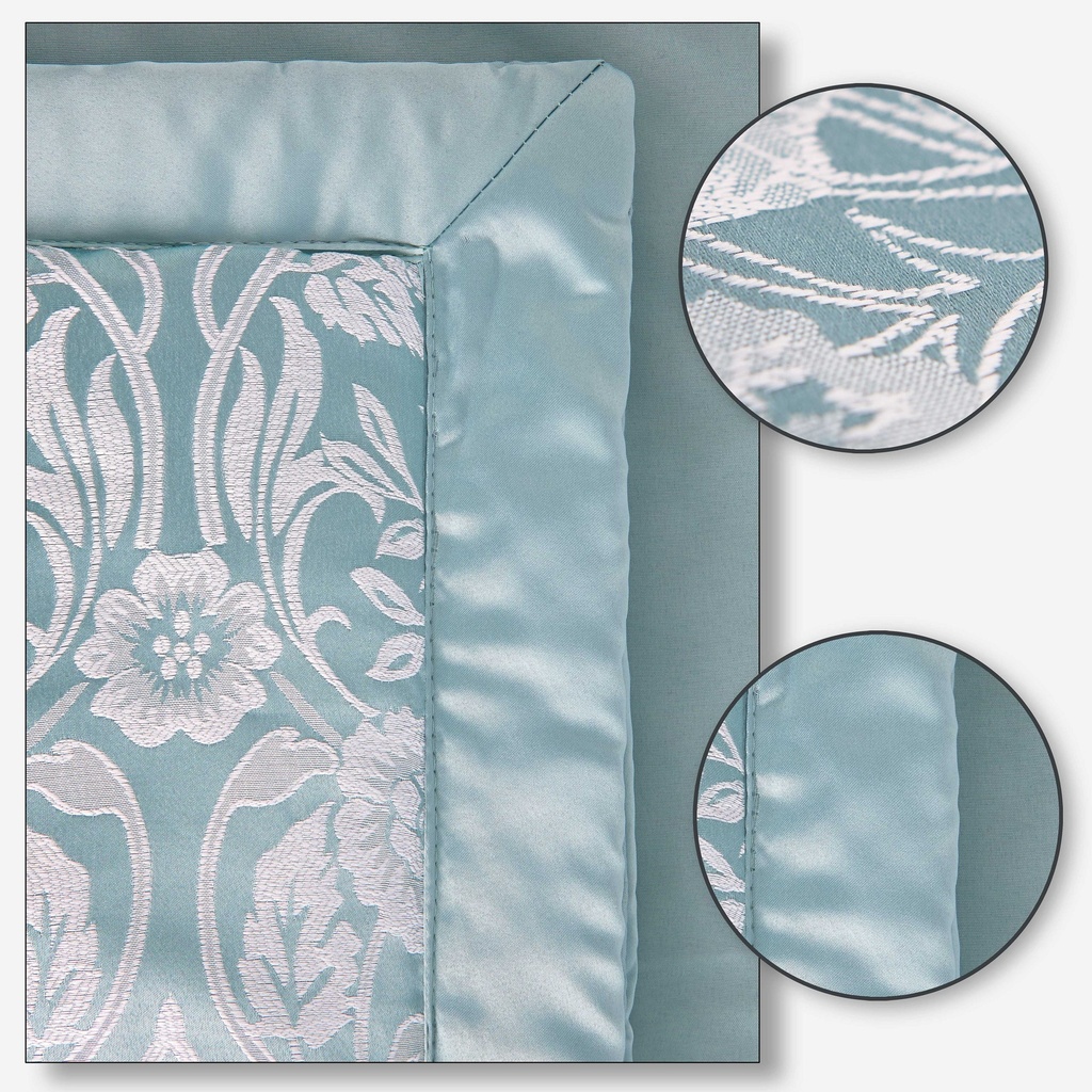 Harrow - Embellished Jacquard Quilted Bedspread Set in Duck Egg - Image 4