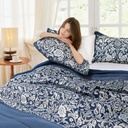 Harrow - Embellished Jacquard Quilted Bedspread Set in Navy - Image 3