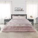 English Garden - Embellished Jacquard Quilted Bedspread Set in Blush Pink - Image 4