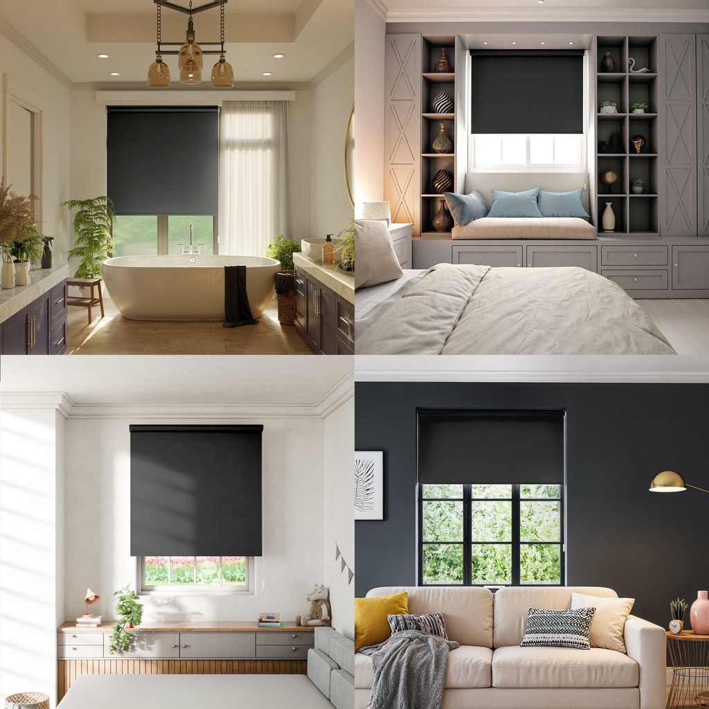 Blackout Roller Blind in Black - Image 2