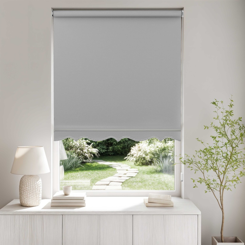 Scalloped Roller Blind in Grey - Image 5