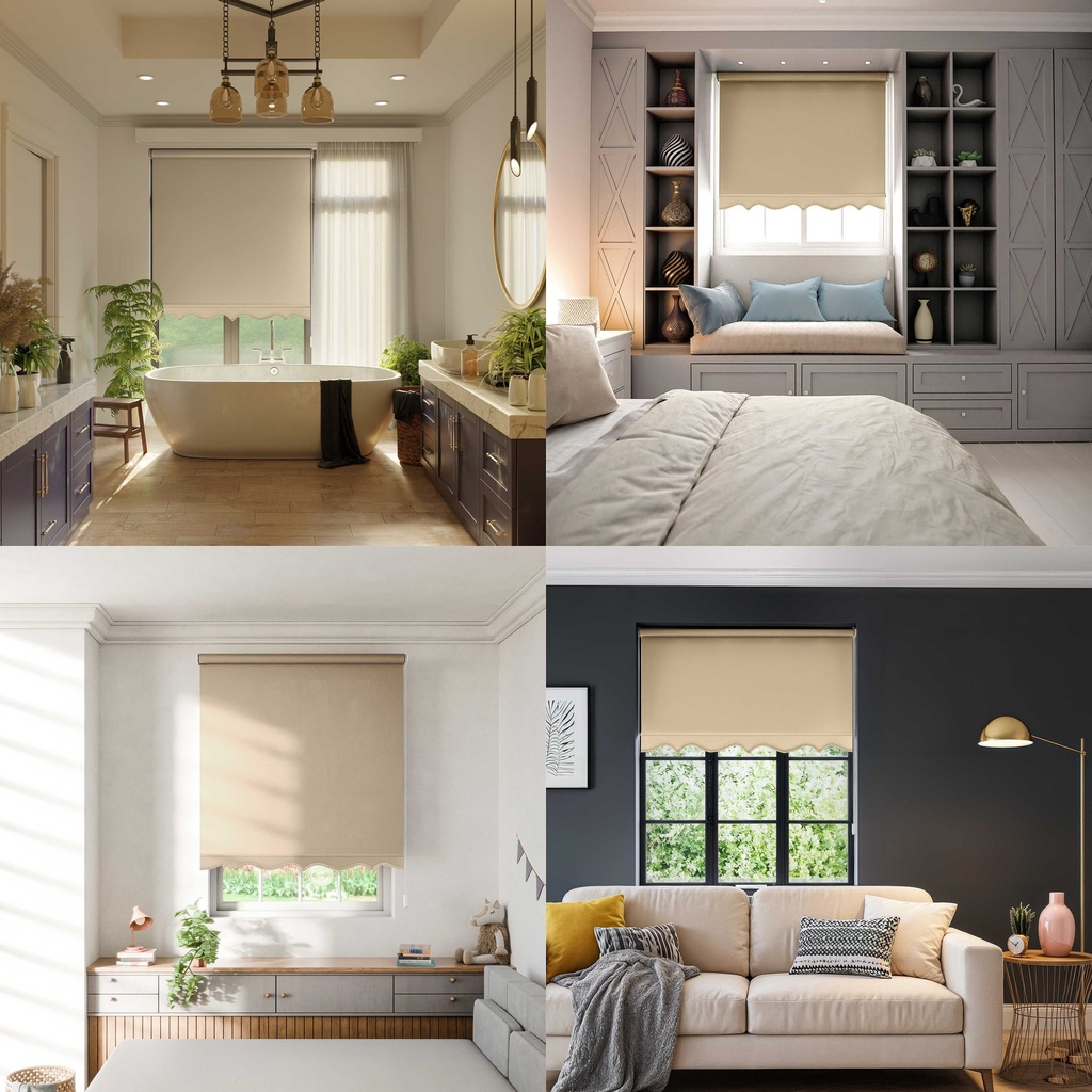 Scalloped Roller Blind in Natural - Image 2