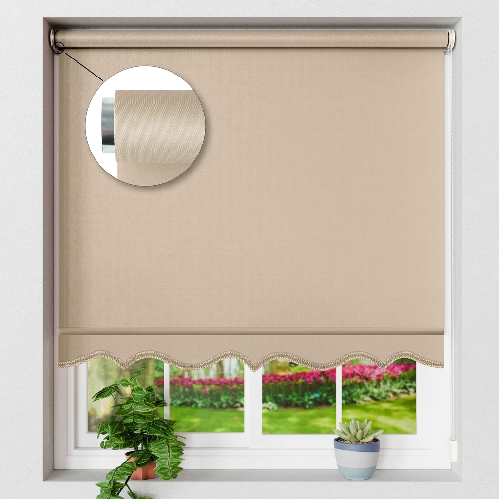Scalloped Roller Blind in Natural - Image 3
