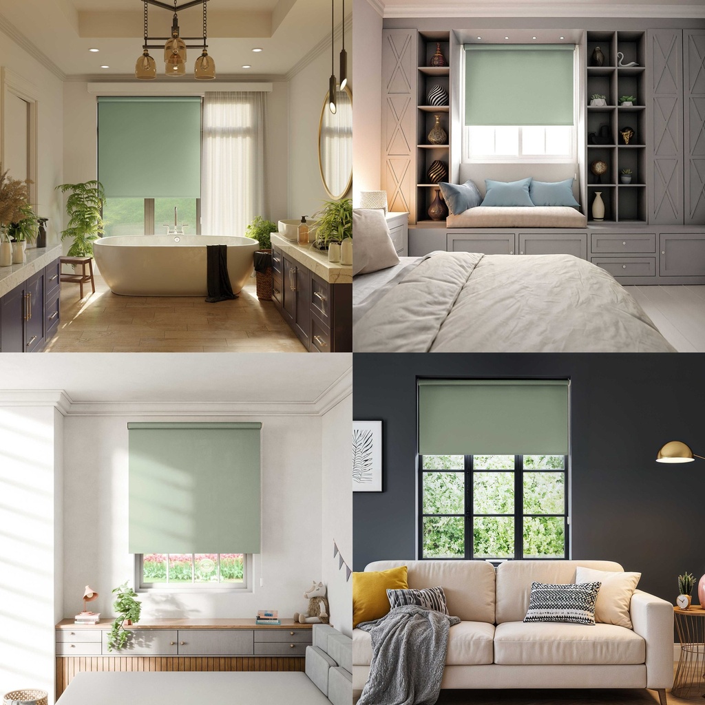Blackout Roller Blind in Sage Green - Image 2