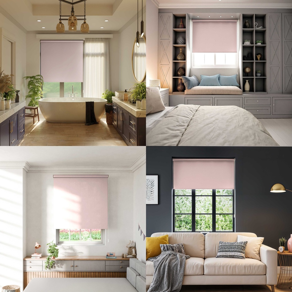 Blackout Roller Blind in Blush Pink - Image 2