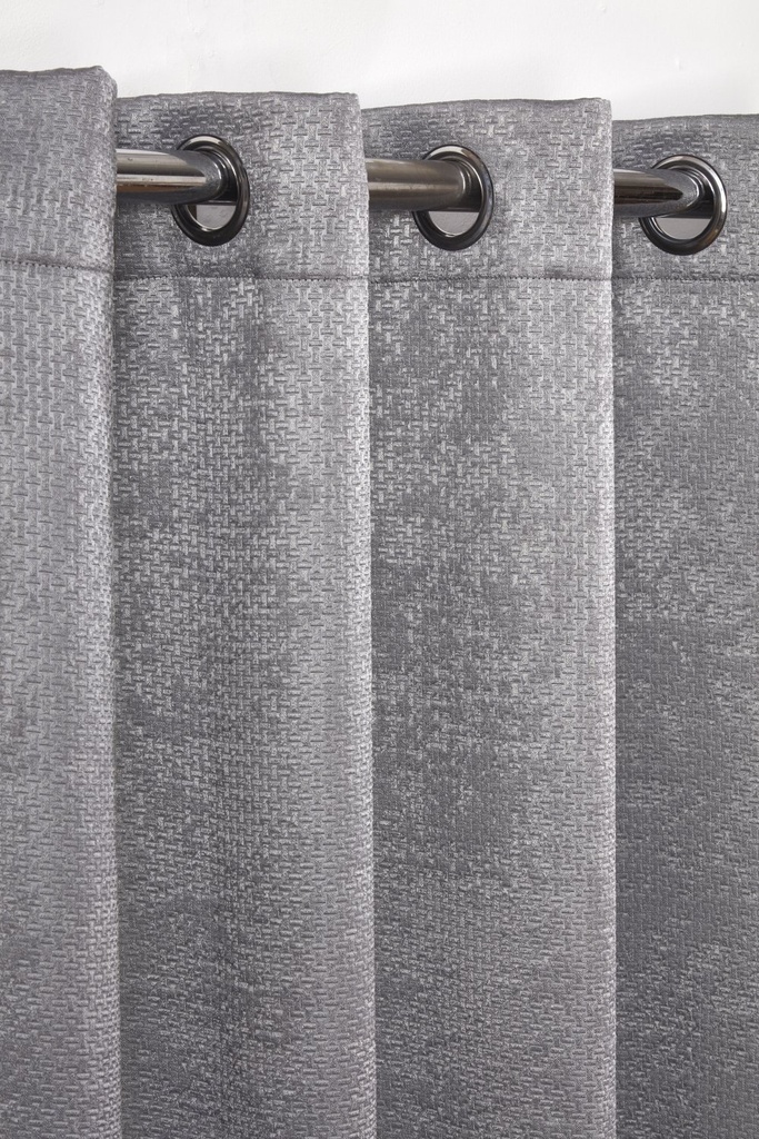 Metro Collection - Thermal Blackout Eyelet Curtains in Silver - Image 2