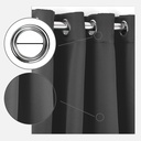 Essential Blackout Collection - Woven Thermal Blackout Eyelet Curtains in Charcoal - Image 3