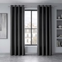 Essential Blackout Collection - Woven Thermal Blackout Eyelet Curtains in Charcoal - Image 4