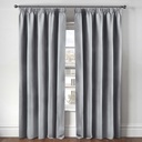 Essential Blackout Collection - Woven Blackout Pencil Pleat Curtains in Grey - Image 2