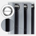 Essential Blackout Collection - Woven Blackout Eyelet Curtains in Grey - Image 2