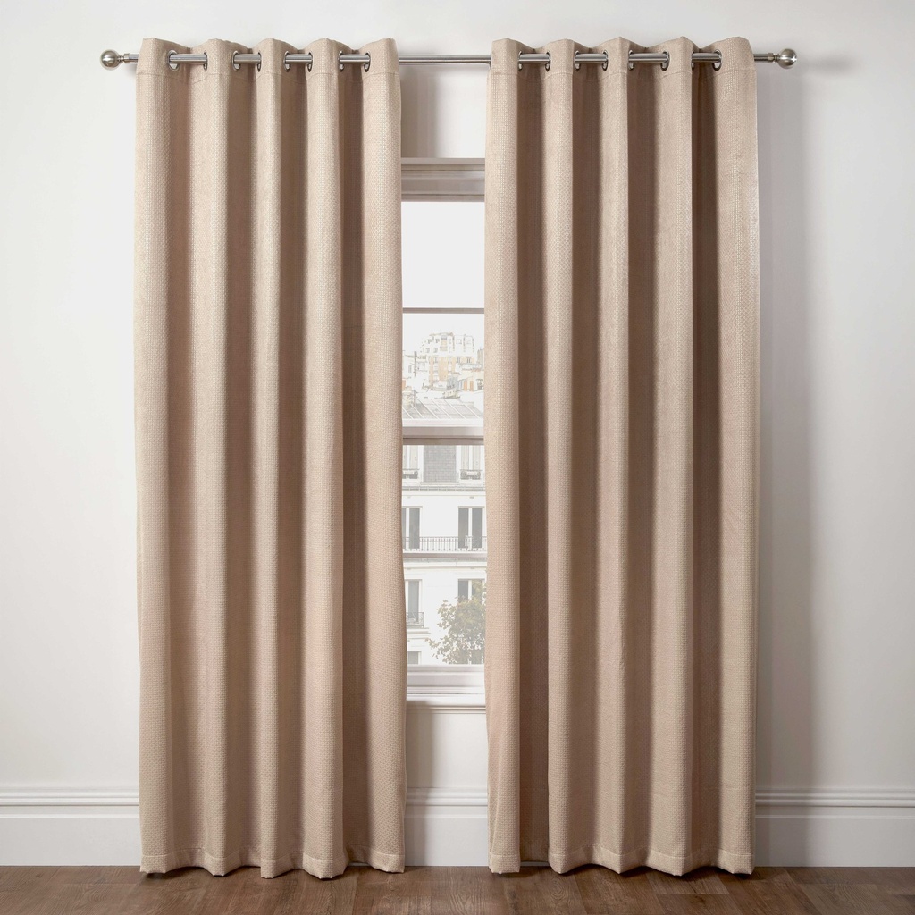 Metro Collection - Thermal Blackout Eyelet Curtains in Taupe - Image 2