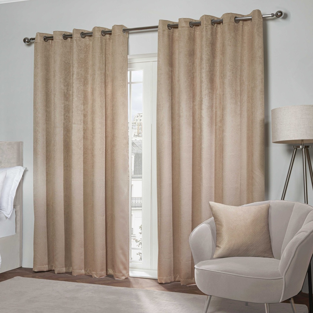 Metro Collection - Thermal Blackout Eyelet Curtains in Taupe - Image 5