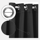 Essential Blackout Collection - Woven Blackout Eyelet Curtains in Black - Image 2