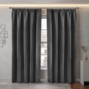 Essential Blackout Collection - Woven Thermal Blackout Pencil Pleat Curtains in Charcoal - Image 4