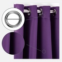 Essential Blackout Collection - Woven Blackout Eyelet Curtains in Amethyst - Image 2
