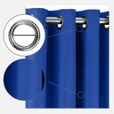 Essential Blackout Collection - Woven Blackout Eyelet Curtains in Blue - Image 2