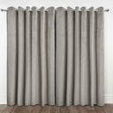 Deco Collection - Embossed Velvet Woven Thermal Blackout Eyelet Curtains in Stone - Image 4